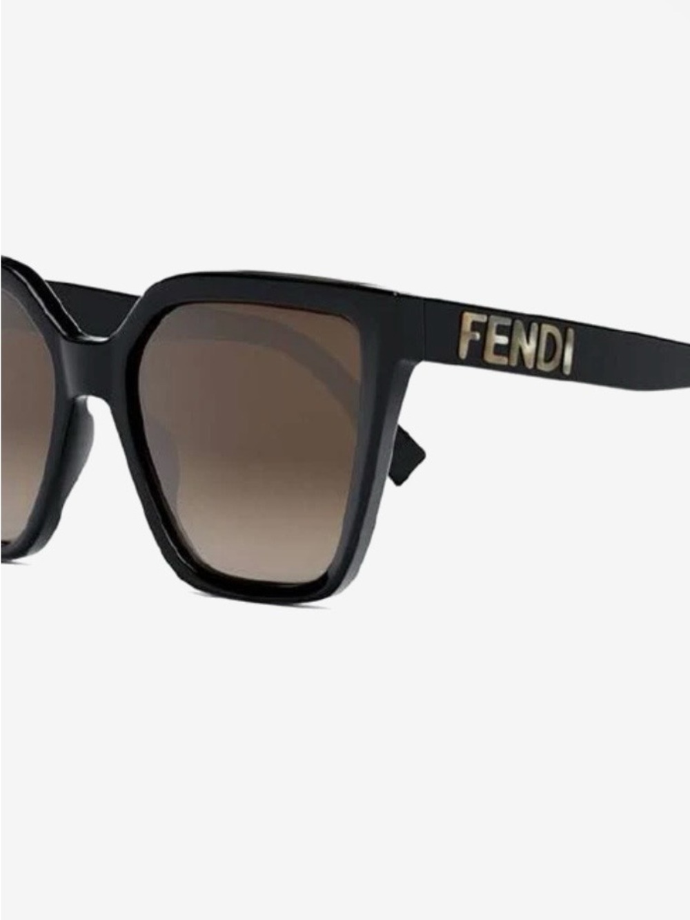 Fendi Black Sunglasses with Brown Gradient Lenses and Gold Logo